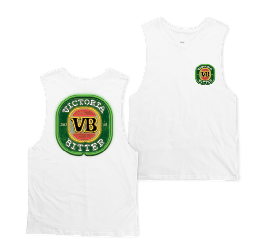 Victor Bravo's Muscle Tank VB Neon Muscle Tee White