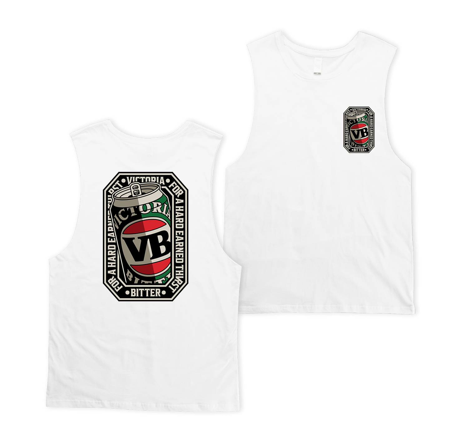 Victor Bravo's Muscle Tank VB Stitch Up Muscle Tee White