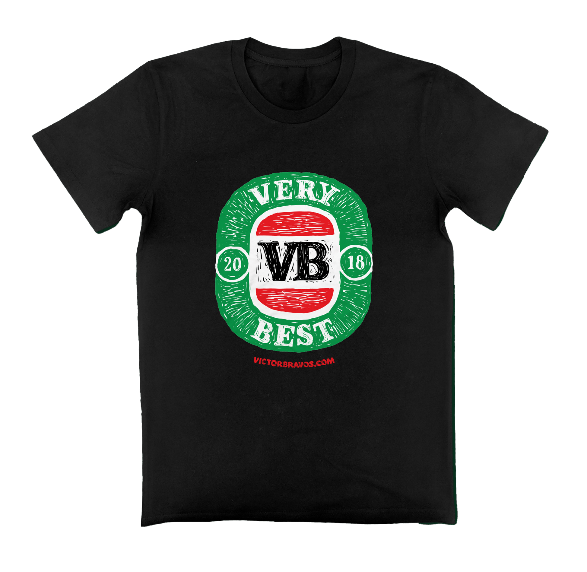 Victor Bravo's T-Shirts Wood Cut T-Shirt Black S/S
